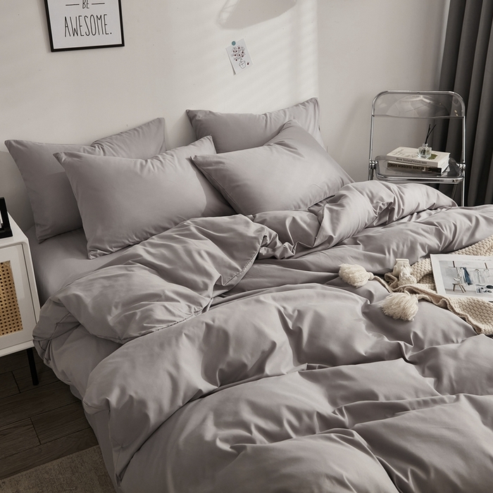 91家纺网 家纺一手货源 找家纺 啊雅家居 2026新款ins简约纯色磨毛系列单枕套 浅灰