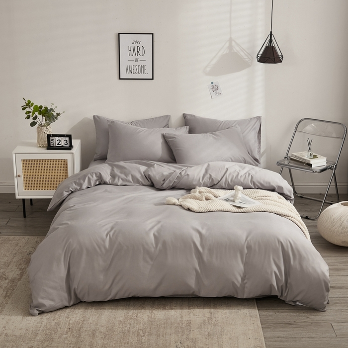 91家纺网 家纺一手货源 找家纺 （总）啊雅家居 2026新款ins简约纯色磨毛被套可订制logo