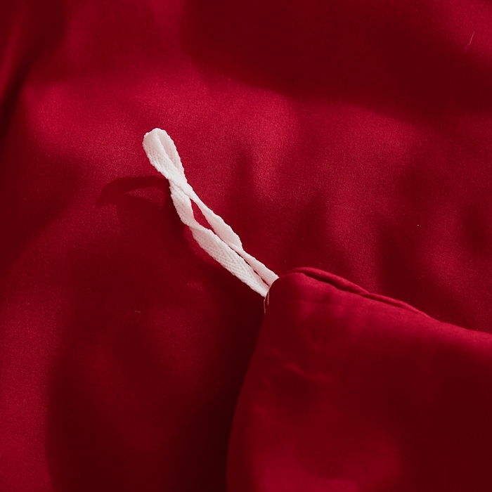 91家纺网 家纺一手货源 找家纺 啊雅家居 2026新款ins简约纯色磨毛被套可订制logo 红色