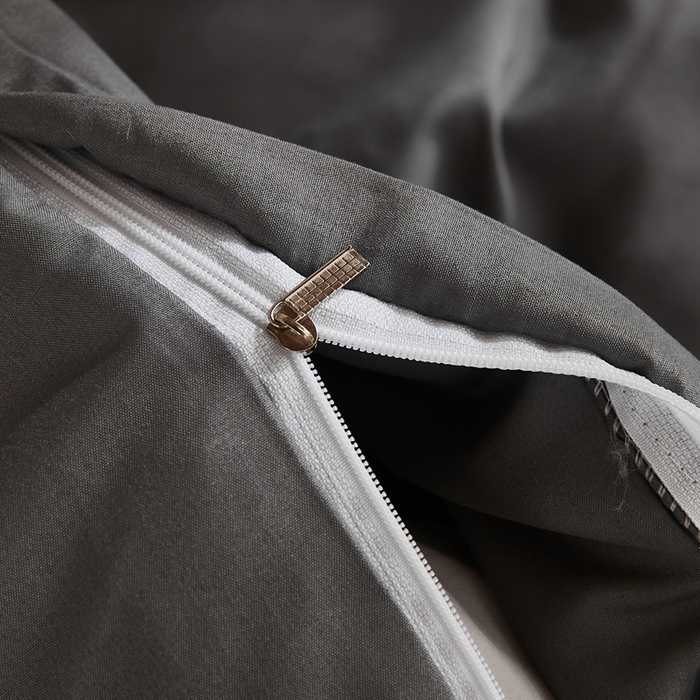 91家纺网 家纺一手货源 找家纺 啊雅家居 2026新款ins简约纯色磨毛被套可订制logo 深灰