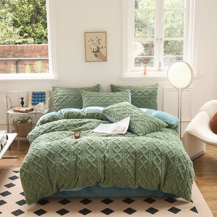 91家纺网 家纺一手货源 找家纺 （总）啊雅家居 2026新款阳离子提花牛奶绒三件套四件套