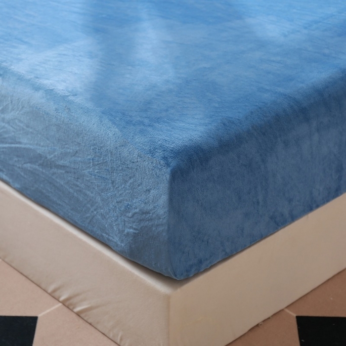 91家纺网 家纺一手货源 找家纺 啊雅家居 2026新款阳离子提花牛奶绒三件套四件套 暖提蓝