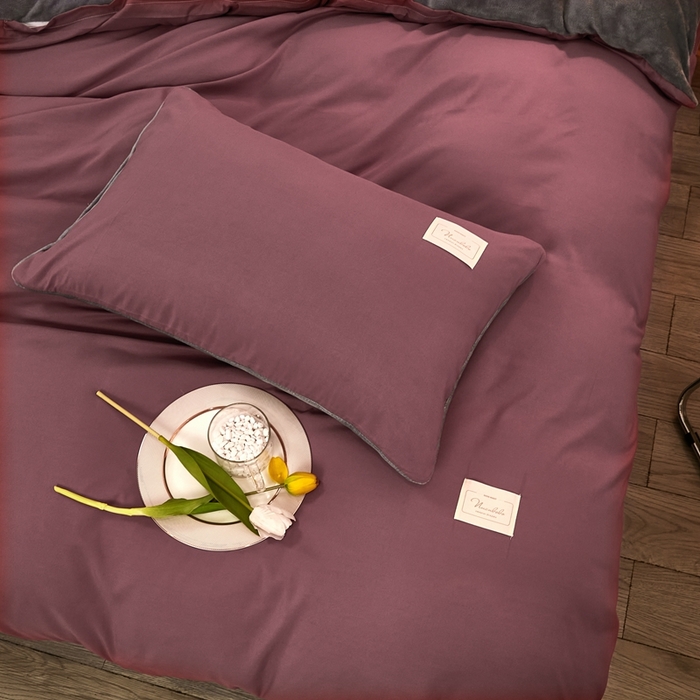 91家纺网 家纺一手货源 找家纺 啊雅家居 2026新款水洗棉加绒单面绒被套 暖酱加牛奶绒