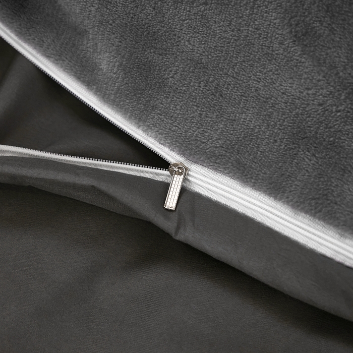 91家纺网 家纺一手货源 找家纺 啊雅家居 2026新款水洗棉加绒单面绒被套 深灰加牛奶绒