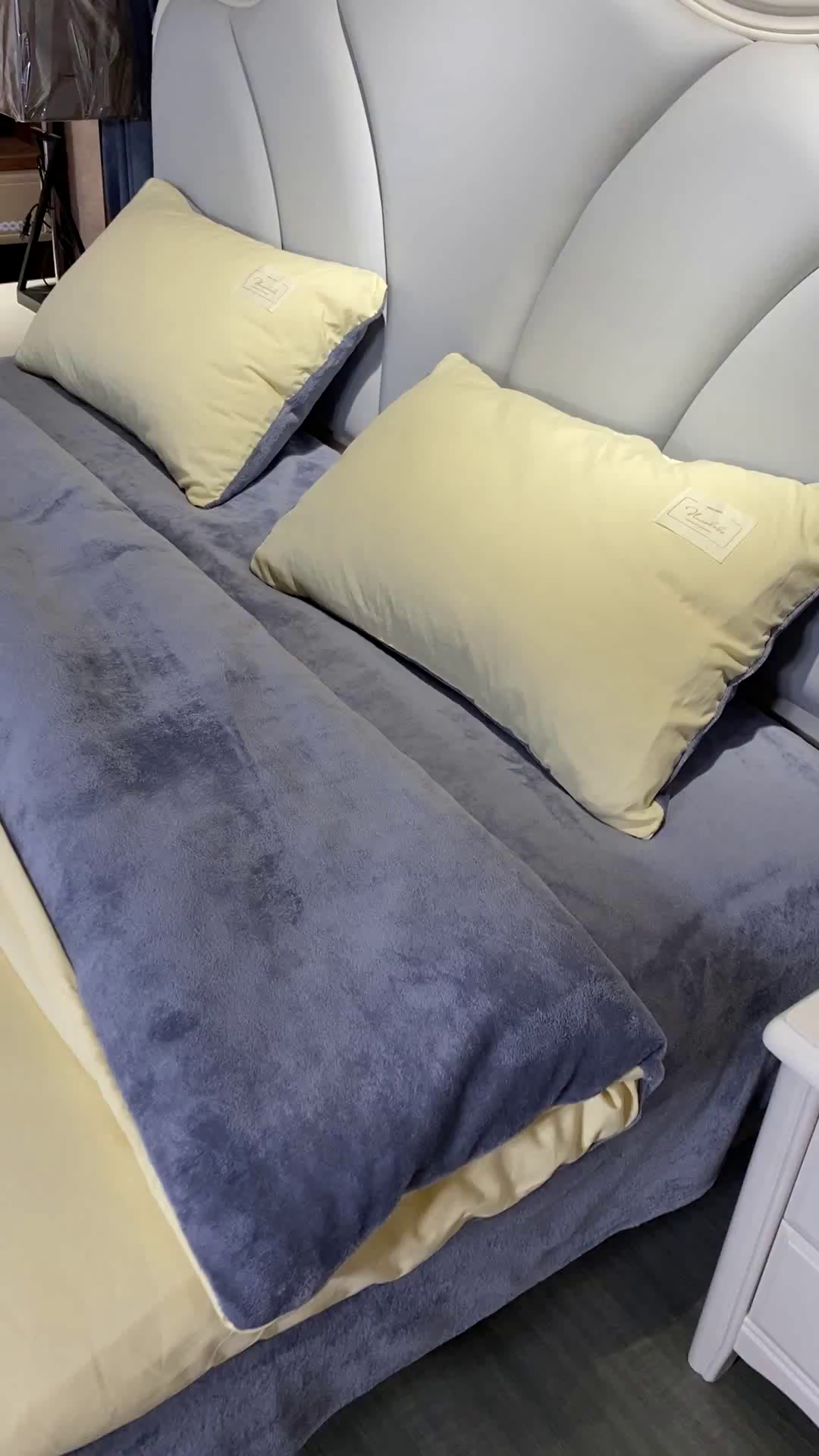 91家纺网 家纺一手货源 找家纺 啊雅家居 2026新款水洗棉加绒单面绒被套 暖黄加牛奶绒