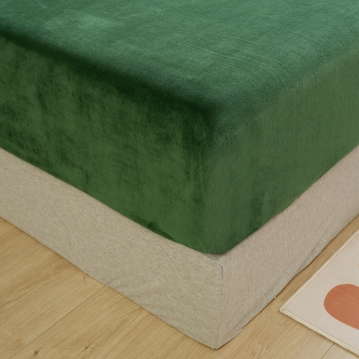 91家纺网 家纺一手货源 找家纺 啊雅家居 2026新款贝壳边宝宝绒四件套 贝壳草绿