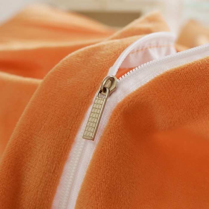 91家纺网 家纺一手货源 找家纺 啊雅家居 2026新款贝壳边宝宝绒四件套 贝壳果橙