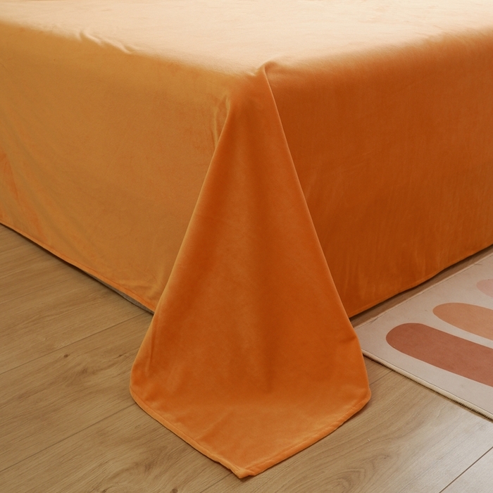 91家纺网 家纺一手货源 找家纺 啊雅家居 2026新款贝壳边宝宝绒四件套 贝壳果橙