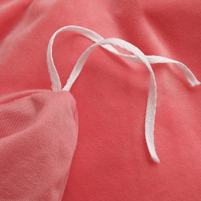 91家纺网 家纺一手货源 找家纺 啊雅家居 2026新款贝壳边宝宝绒四件套 贝壳玫红