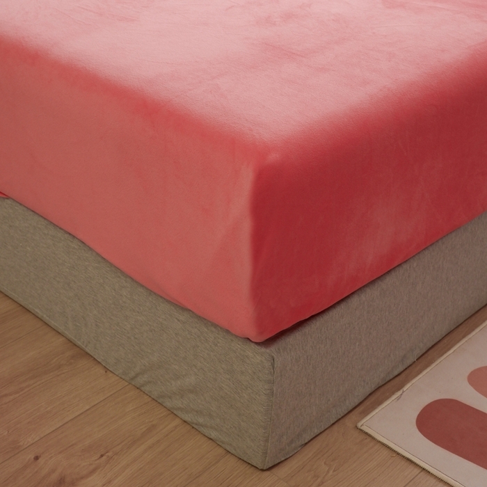 91家纺网 家纺一手货源 找家纺 啊雅家居 2026新款贝壳边宝宝绒四件套 贝壳玫红