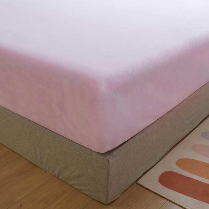 91家纺网 家纺一手货源 找家纺 啊雅家居 2026新款贝壳边宝宝绒四件套 贝壳清粉