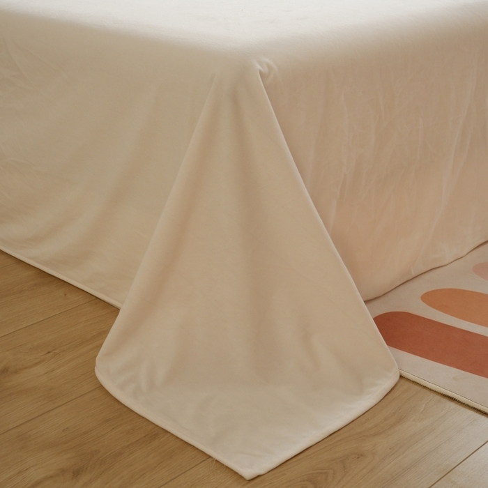 91家纺网 家纺一手货源 找家纺 啊雅家居 2026新款贝壳边宝宝绒四件套 贝壳乳白