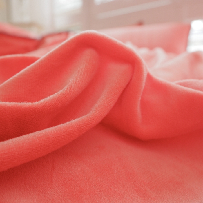 91家纺网 家纺一手货源 找家纺 啊雅家居 2026新款贝壳边宝宝绒四件套 贝壳砖红