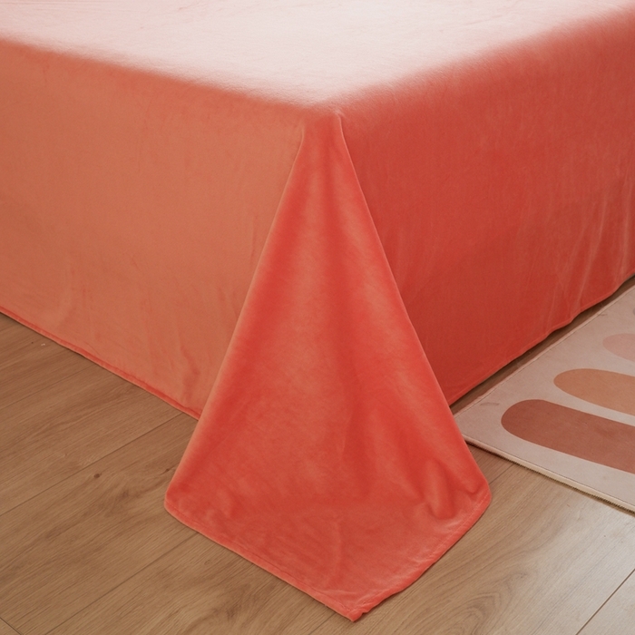 91家纺网 家纺一手货源 找家纺 啊雅家居 2026新款贝壳边宝宝绒四件套 贝壳砖红