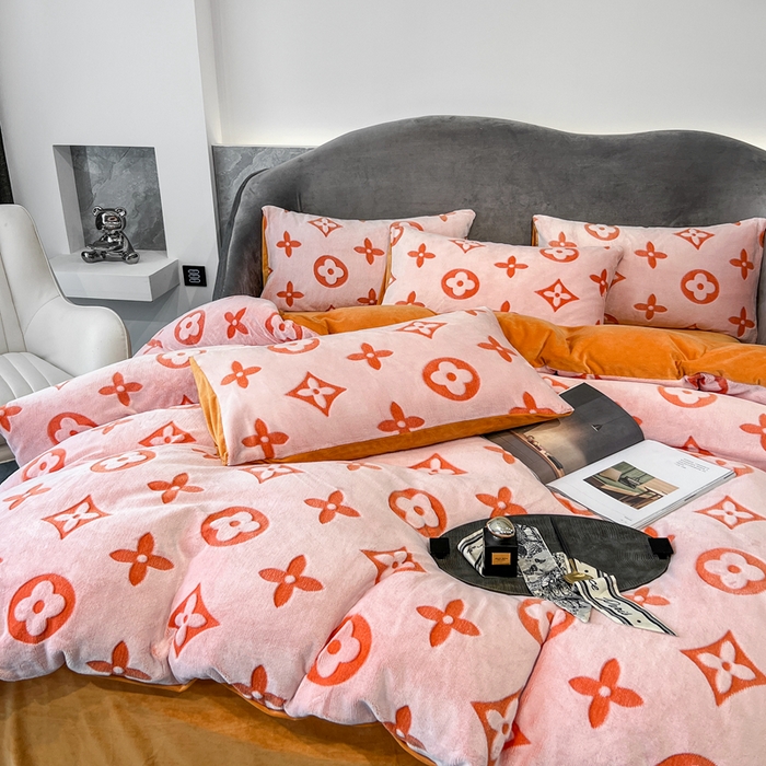 91家纺网 家纺一手货源 找家纺 （总）啊雅家居 2026新款雕花绒加宝宝绒四件套床单款床笠款