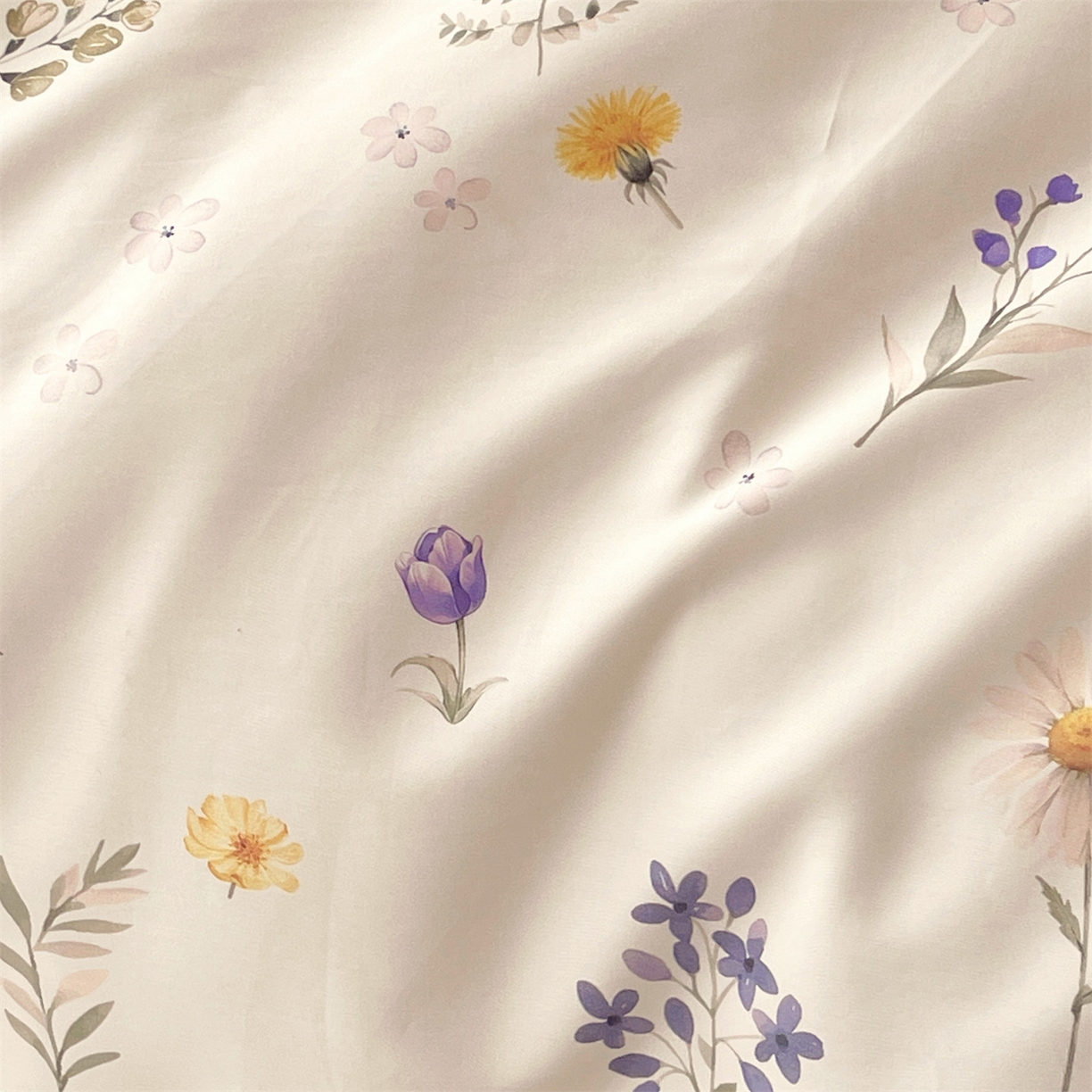 91家纺网 家纺一手货源 找家纺 （总）鼎飞家纺 2026新款100S长绒棉数码印花四件套-风吟花语