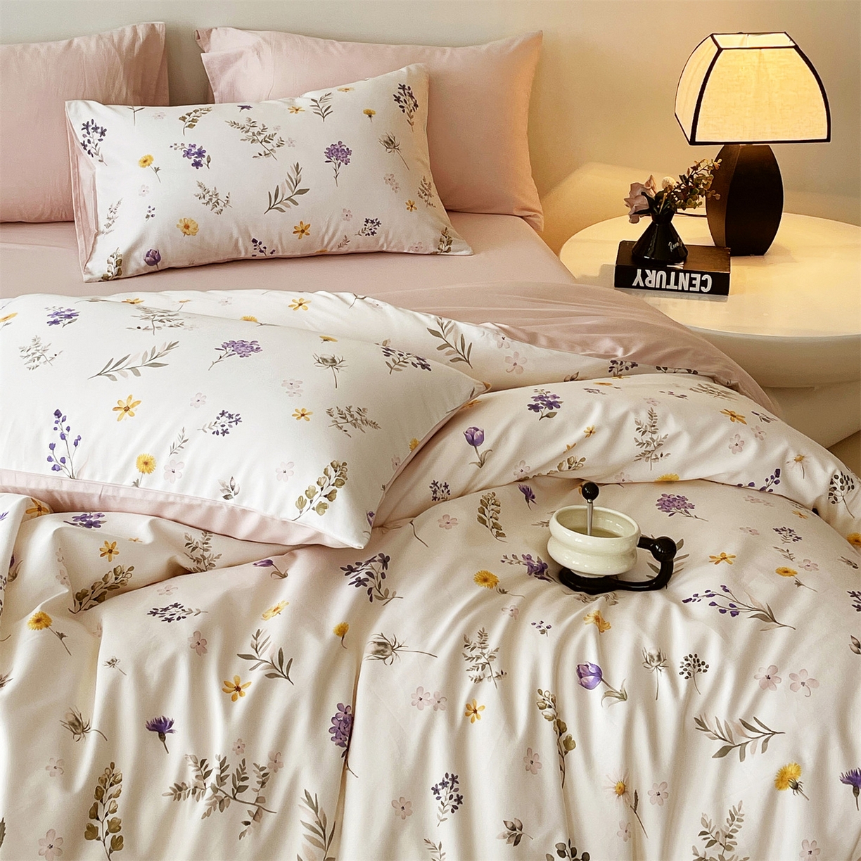 91家纺网 家纺一手货源 找家纺 （总）鼎飞家纺 2026新款100S长绒棉数码印花四件套-风吟花语