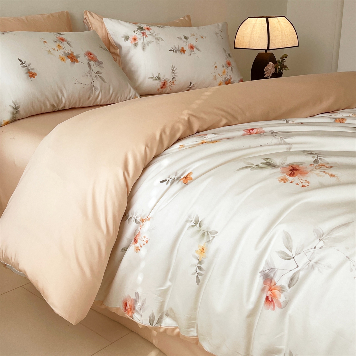 91家纺网 家纺一手货源 找家纺 （总）鼎飞家纺 2026新款100S长绒棉数码印花四件套-花屿