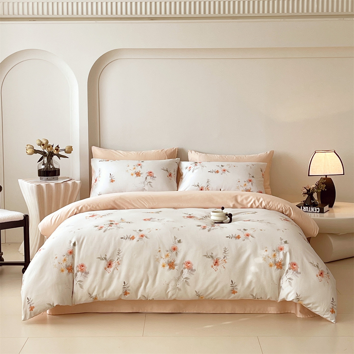 91家纺网 家纺一手货源 找家纺 （总）鼎飞家纺 2025新款高克重牛奶绒立体烂花+刺绣四件套--初恋樱桃系列