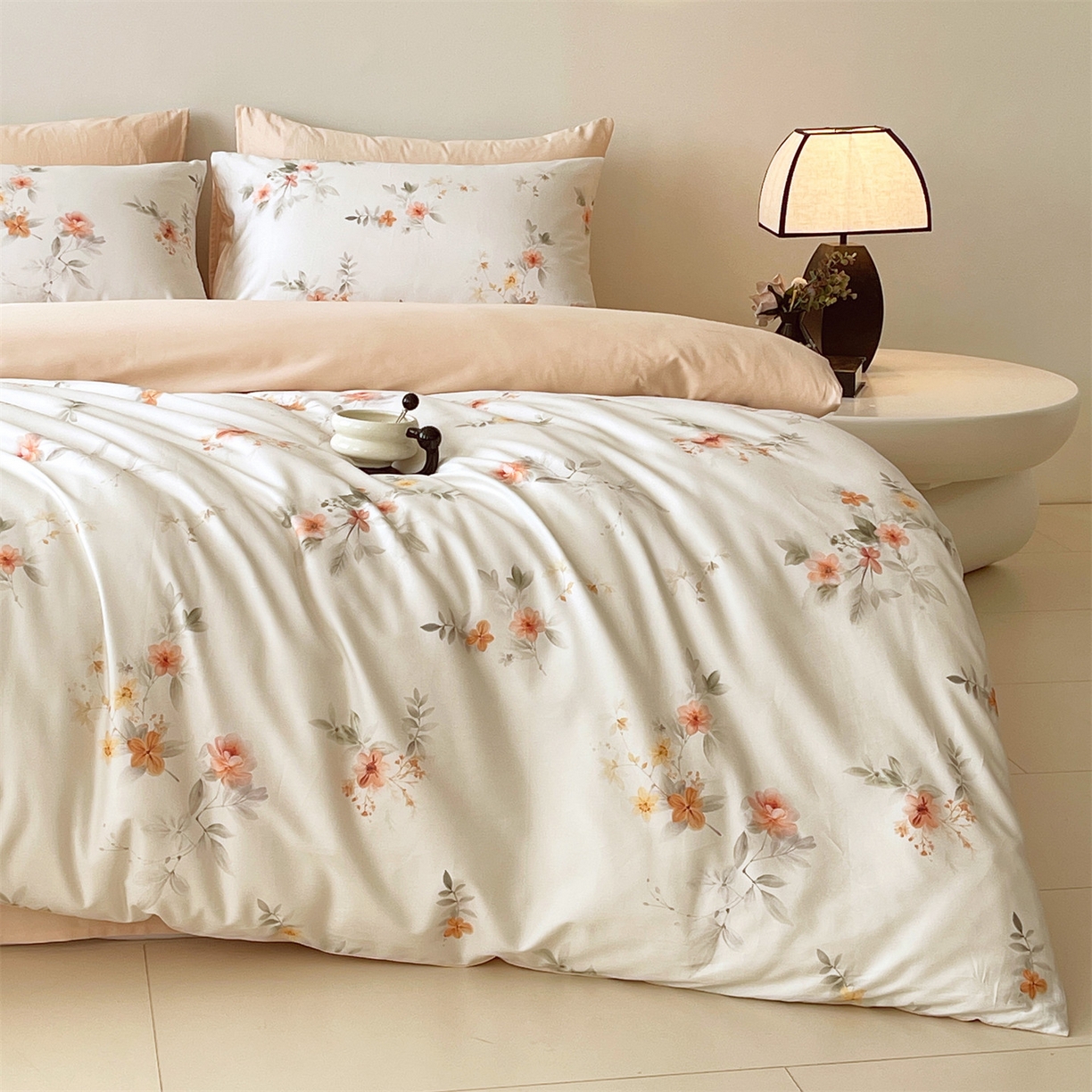 91家纺网 家纺一手货源 找家纺 （总）鼎飞家纺 2026新款100S长绒棉数码印花四件套-花屿