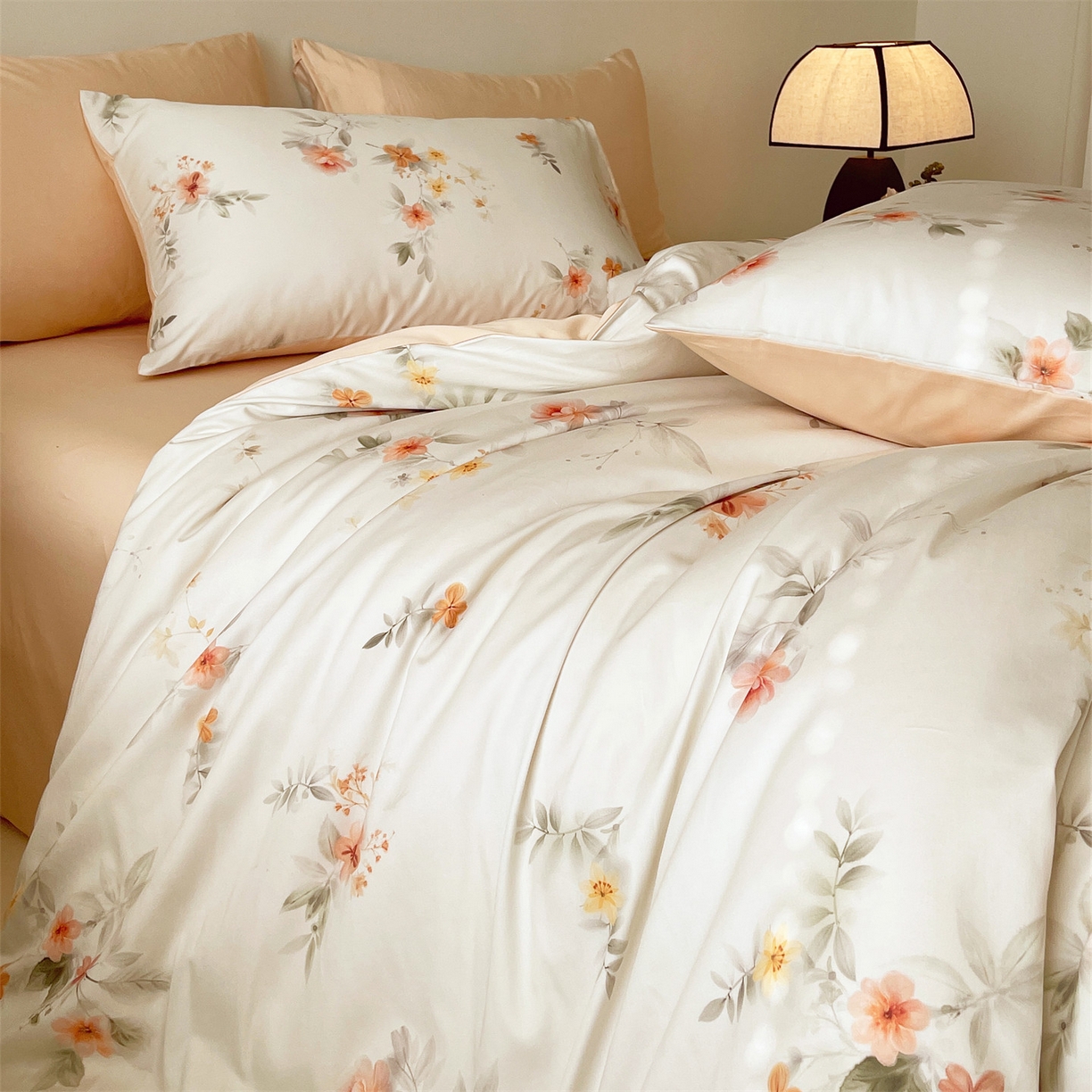 91家纺网 家纺一手货源 找家纺 （总）鼎飞家纺 2026新款100S长绒棉数码印花四件套-花屿