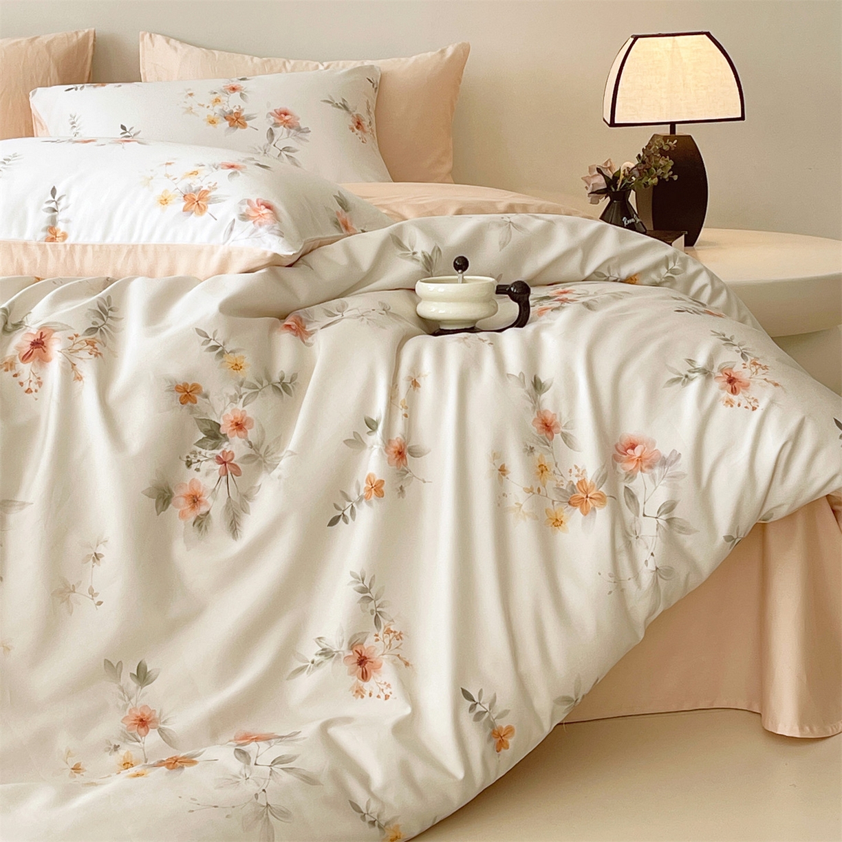 91家纺网 家纺一手货源 找家纺 （总）鼎飞家纺 2026新款100S长绒棉数码印花四件套-花屿