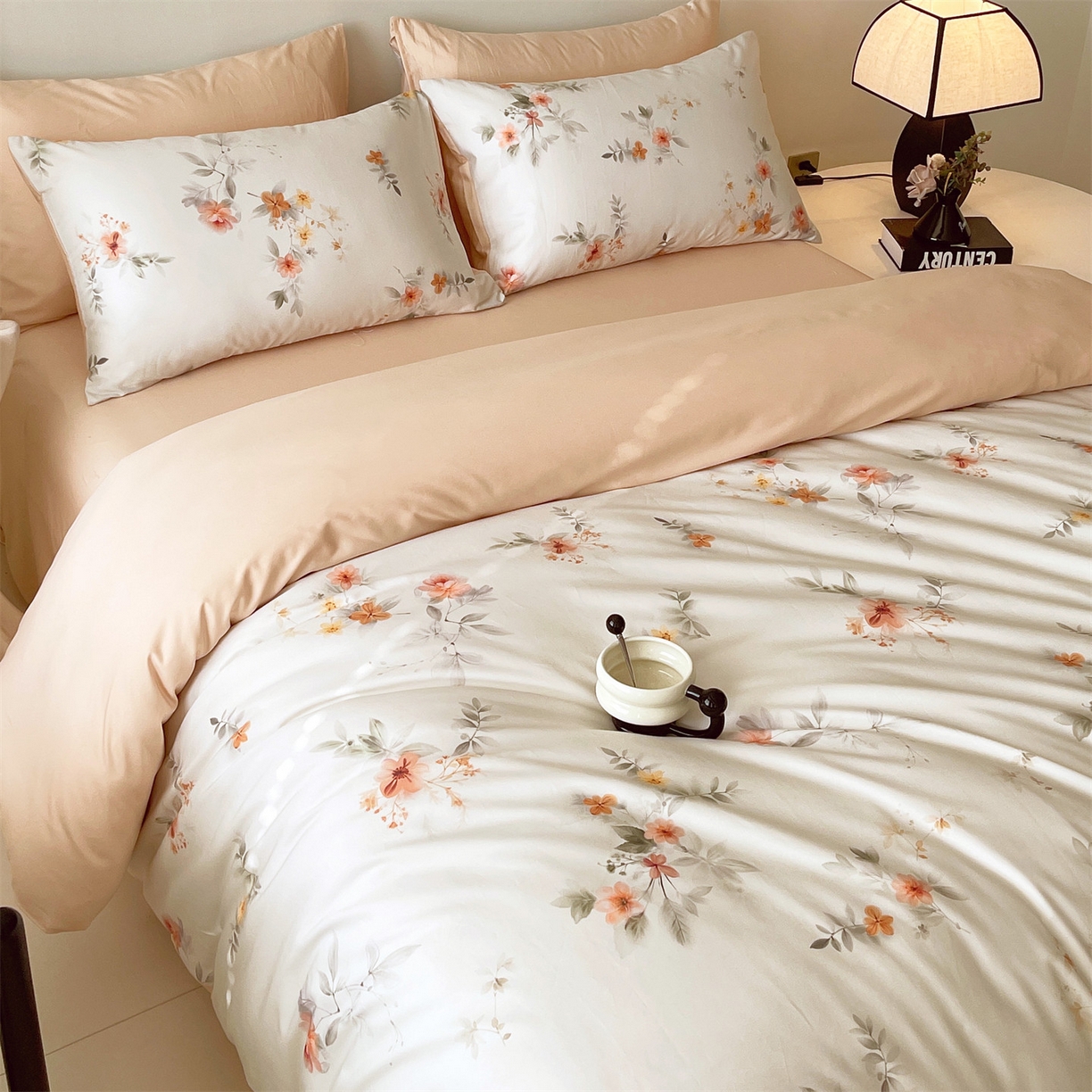 91家纺网 家纺一手货源 找家纺 （总）鼎飞家纺 2026新款100S长绒棉数码印花四件套-花屿