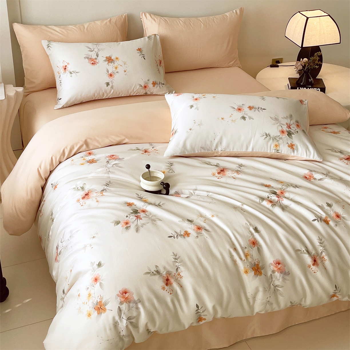 91家纺网 家纺一手货源 找家纺 （总）鼎飞家纺 2026新款100S长绒棉数码印花四件套-花屿