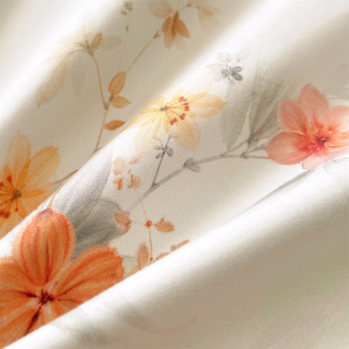 91家纺网 家纺一手货源 找家纺 （总）鼎飞家纺 2026新款100S长绒棉数码印花四件套-花屿