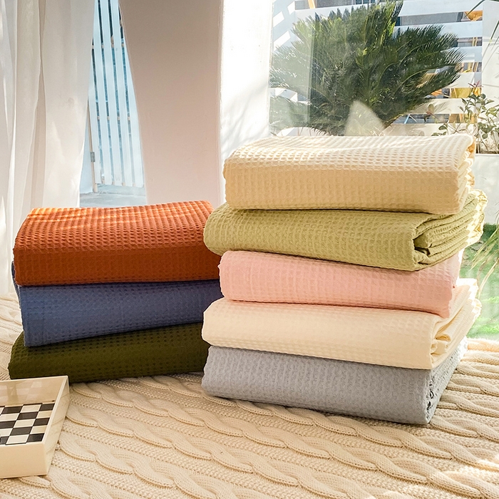 91家纺网 家纺一手货源 找家纺 （总）眠博士2026新款简约时尚全棉华夫格四件套（提供买家秀）