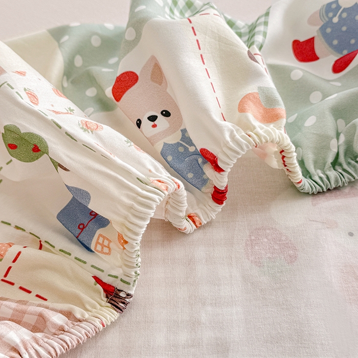 91家纺网 家纺一手货源 找家纺 缦彩 2026新款全棉纯棉印花床笠单品床笠床笠单件 宠岛乐园