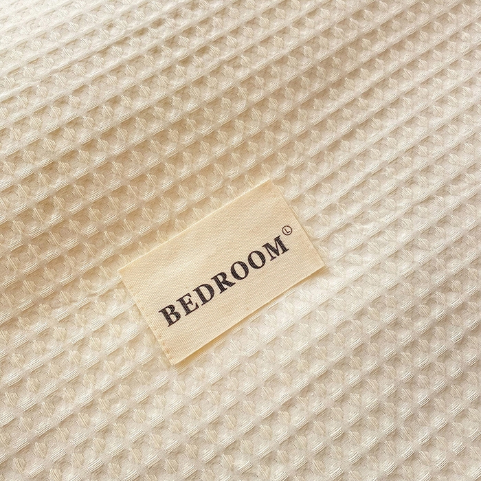 91家纺网 家纺一手货源 找家纺 眠博士2026新款简约时尚全棉华夫格四件套（提供买家秀）简约款 白橘