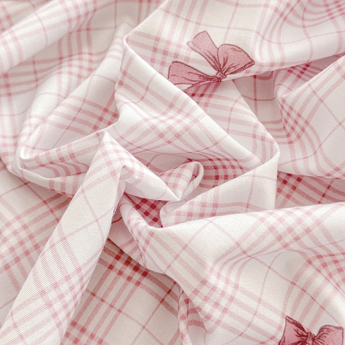 91家纺网 家纺一手货源 找家纺 缦彩 2026新款全棉纯棉印花床笠单品床笠床笠单件 格纹蝴蝶