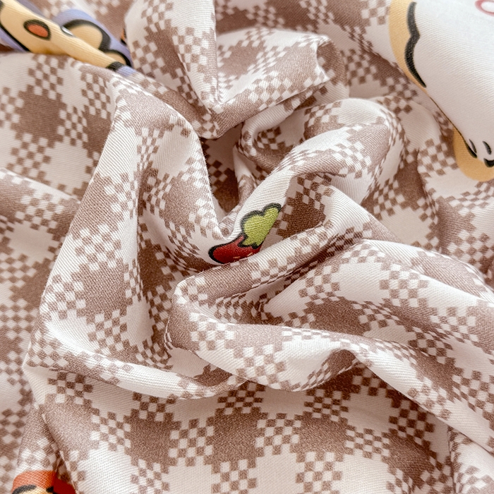 91家纺网 家纺一手货源 找家纺 缦彩 2026新款全棉纯棉印花床笠单品床笠床笠单件 格子狗-咖