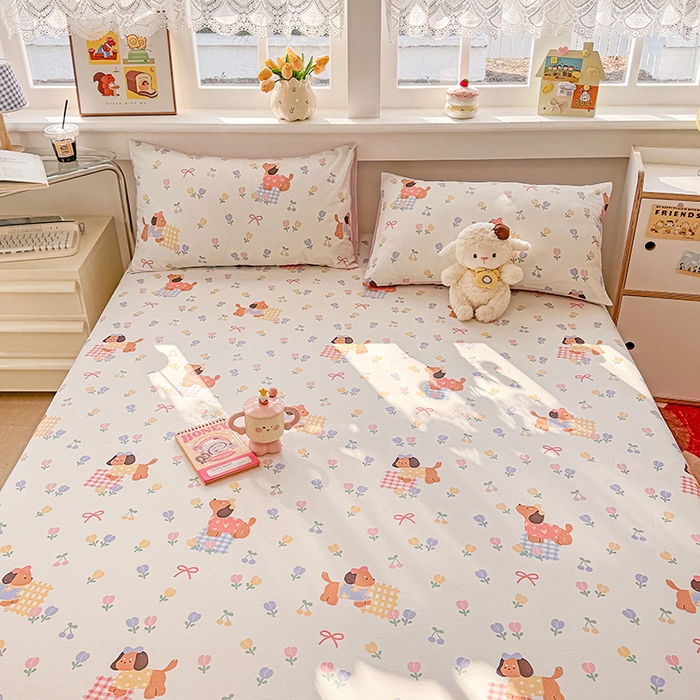 91家纺网 家纺一手货源 找家纺 缦彩 2026新款全棉纯棉印花床笠单品床笠床笠单件 莱德-粉