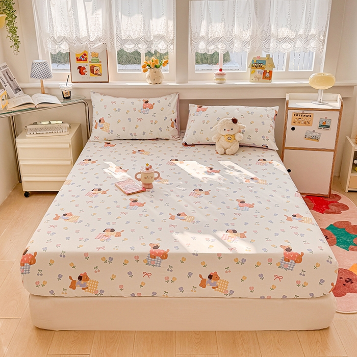 91家纺网 家纺一手货源 找家纺 缦彩 2026新款全棉纯棉印花床笠单品床笠床笠单件 莱德-粉