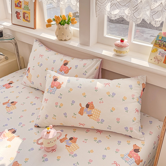 91家纺网 家纺一手货源 找家纺 缦彩 2026新款全棉纯棉印花床笠单品床笠床笠单件 莱德-粉