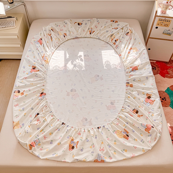 91家纺网 家纺一手货源 找家纺 缦彩 2026新款全棉纯棉印花床笠单品床笠床笠单件 莱德-粉