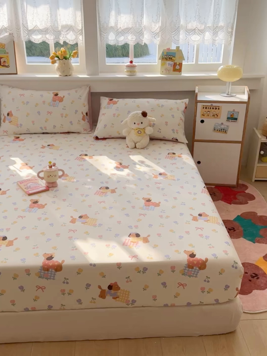 91家纺网 家纺一手货源 找家纺 缦彩 2026新款全棉纯棉印花床笠单品床笠床笠单件 莱德-粉