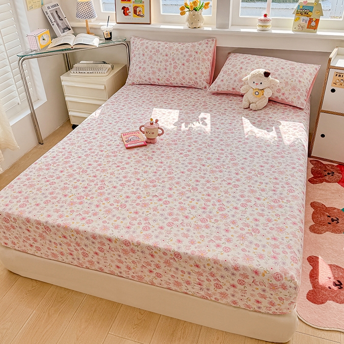 91家纺网 家纺一手货源 找家纺 缦彩 2026新款全棉纯棉印花床笠单品床笠床笠单件 春光里