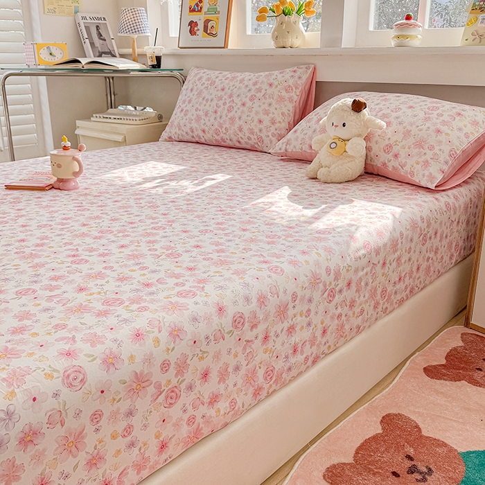 91家纺网 家纺一手货源 找家纺 缦彩 2026新款全棉纯棉印花床笠单品床笠床笠单件 春光里