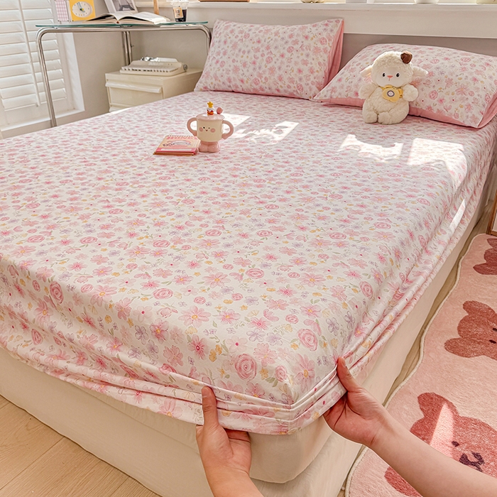 91家纺网 家纺一手货源 找家纺 缦彩 2026新款全棉纯棉印花床笠单品床笠床笠单件 春光里