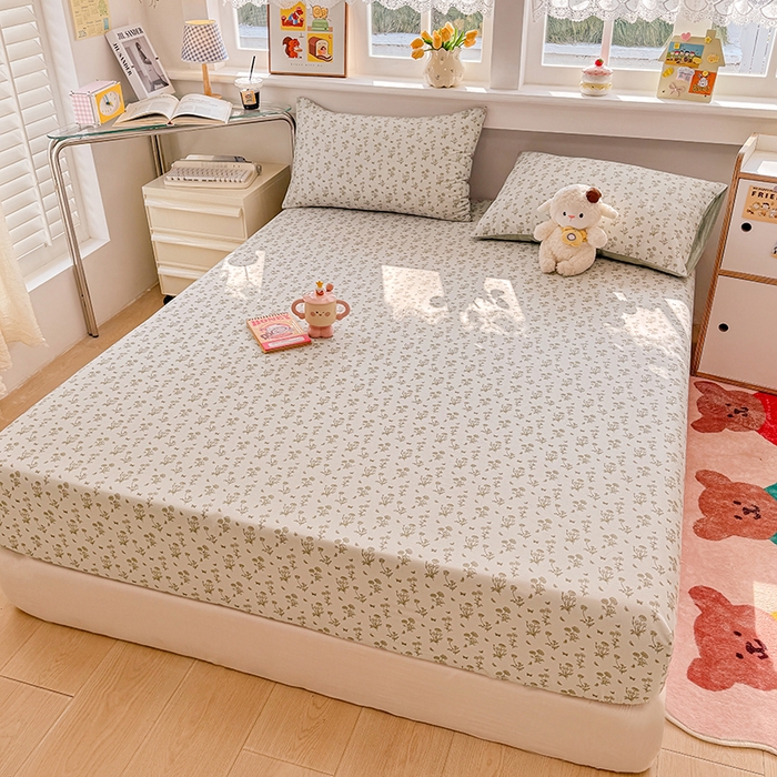 91家纺网 家纺一手货源 找家纺 缦彩 2026新款全棉纯棉印花床笠单品床笠床笠单件 香菊-绿