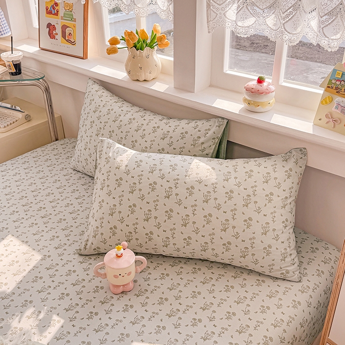 91家纺网 家纺一手货源 找家纺 缦彩 2026新款全棉纯棉印花床笠单品床笠床笠单件 香菊-绿