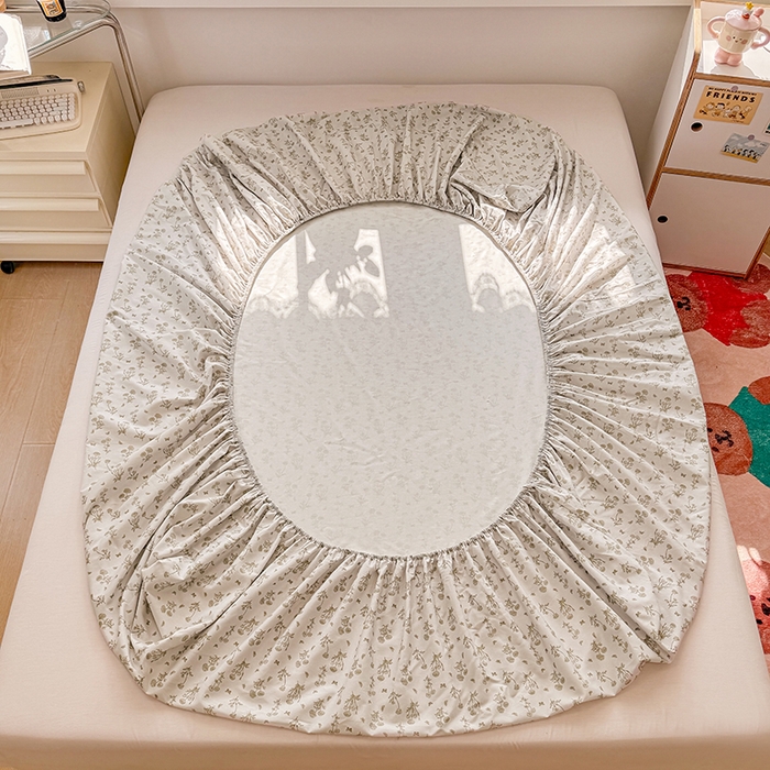 91家纺网 家纺一手货源 找家纺 缦彩 2026新款全棉纯棉印花床笠单品床笠床笠单件 香菊-绿