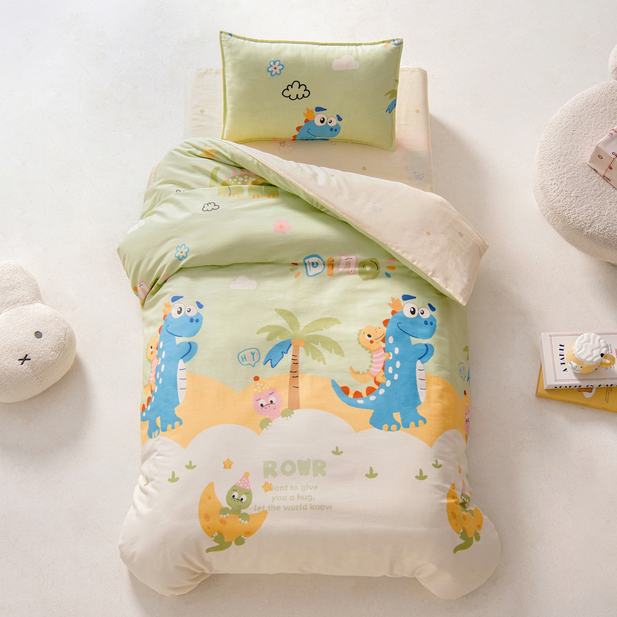 91家纺网 家纺一手货源 找家纺 鱼宝 2025新款小版牛奶绒幼儿园套件 小王子