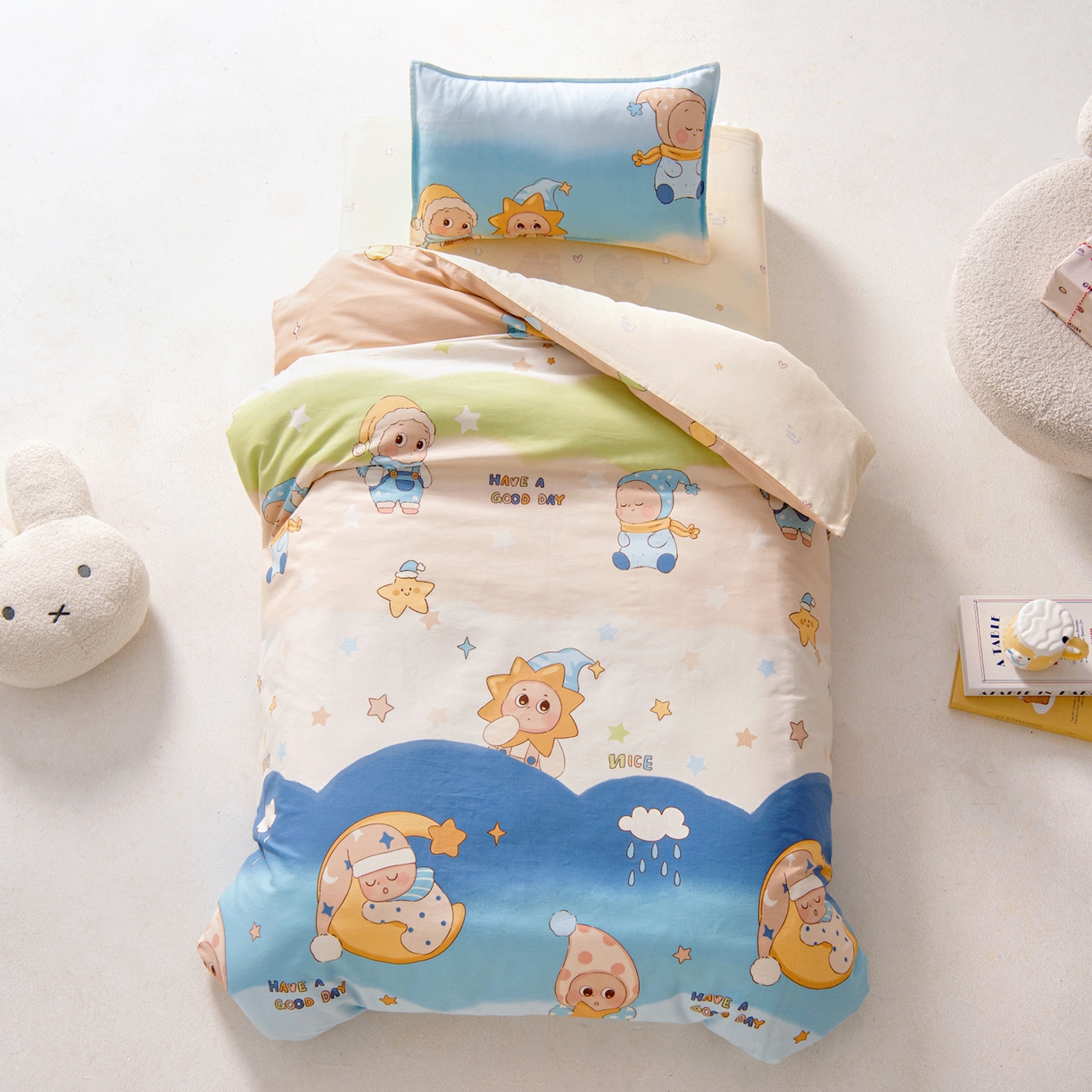 91家纺网 家纺一手货源 找家纺 （总）鱼宝 2026新款全棉纯棉幼儿园套件-星愿系列