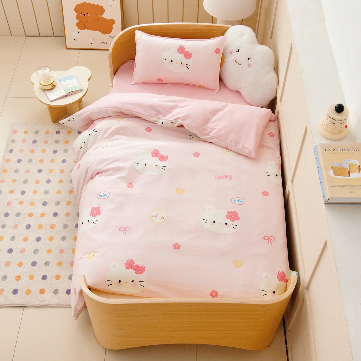 91家纺网 家纺一手货源 找家纺 鱼宝 2026新款全棉纯棉幼儿园套件-星愿系列 凯蒂甜梦