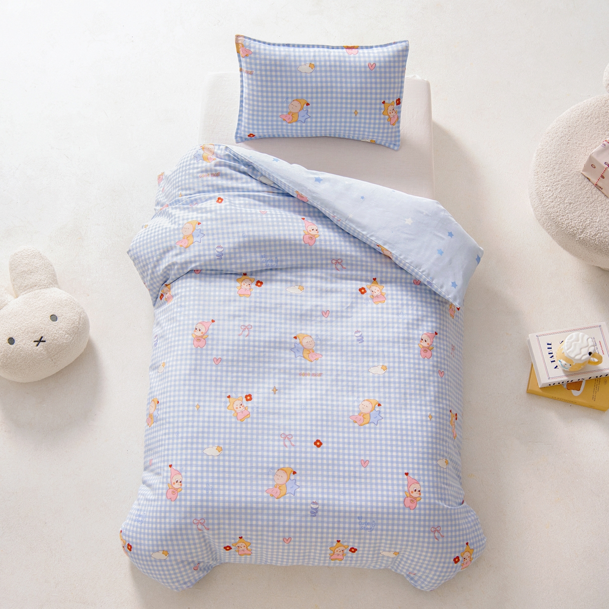 91家纺网 家纺一手货源 找家纺 鱼宝 2026新款全棉纯棉幼儿园套件-星愿系列 可爱宝宝