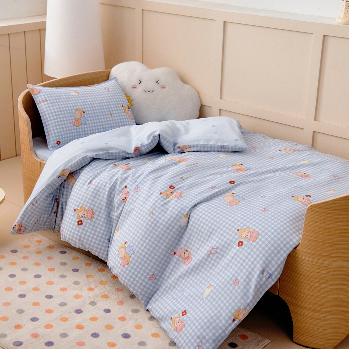 91家纺网 家纺一手货源 找家纺 鱼宝 2026新款全棉纯棉幼儿园套件-星愿系列 可爱宝宝